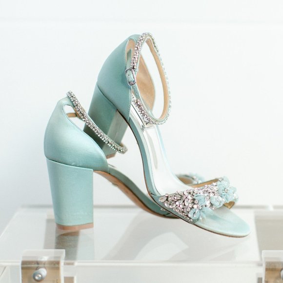 Badgley Mischka Shoes - Badgley Mischka Women's Finesse Heeled Sandal 7 Blue Radiance Satin